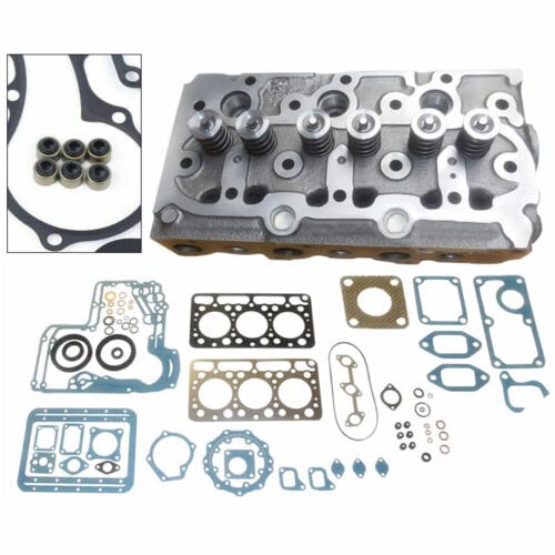 Complete Cylinder Head Loaded & Full Gasket Kit for Kubota Tractor D850 D950 - KUDUPARTS