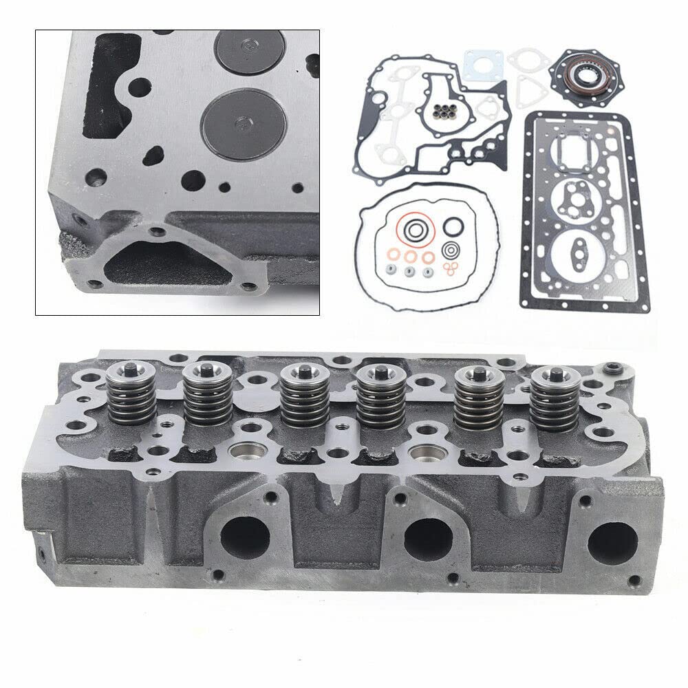 Complete Cylinder Head & Full Gasket Kit with Valve Spring for Kubota Engine D902 ZD323 / Kubota Utility Vehicle RTV900W RTV900W6 RTV900W6S RTV900W9 RTV900 - KUDUPARTS