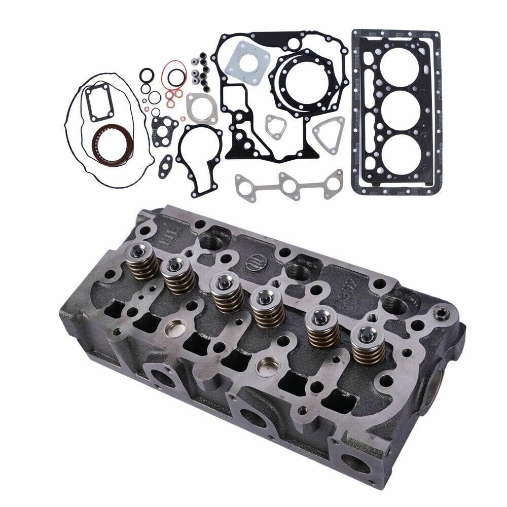 Complete Cylinder Head & Full Gasket Kit with Valve Spring for Kubota Engine D902 ZD323 / Kubota Utility Vehicle RTV900W RTV900W6 RTV900W6S RTV900W9 RTV900 - KUDUPARTS