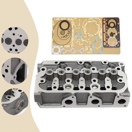 Complete Cylinder Head w/Valves Spring + Full Gasket Kit for Kubota D722 Engine - KUDUPARTS