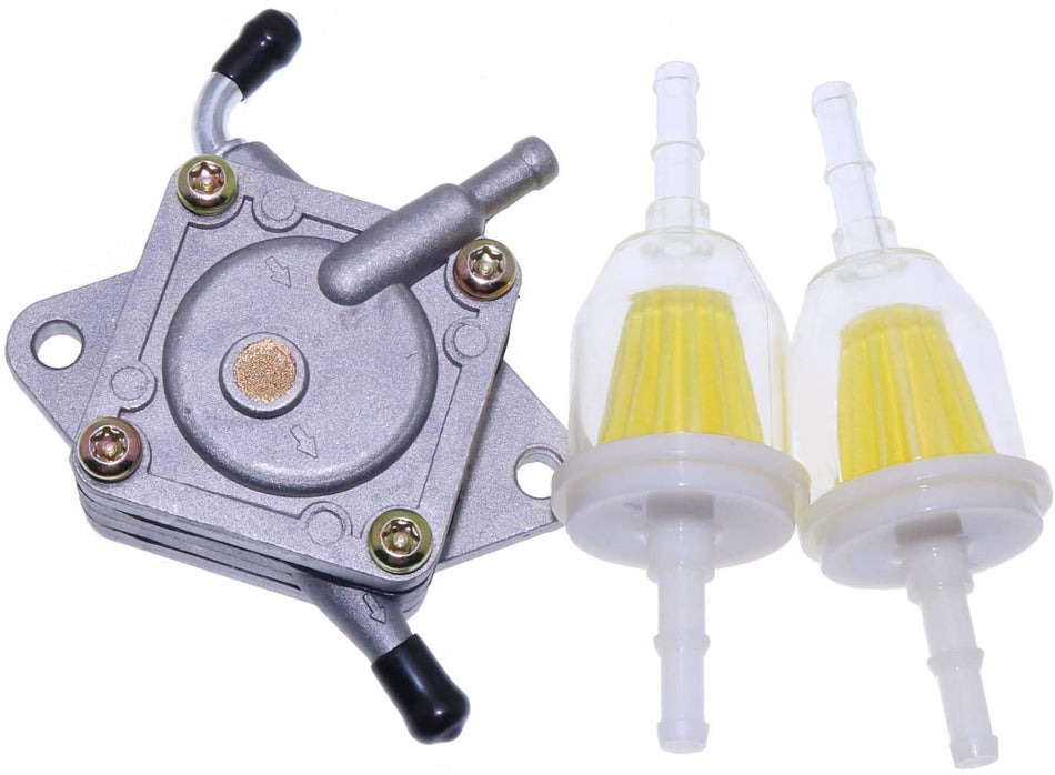 Fuel Pump Kit with Fuel Filters AM109212 AM106164 AM101074 49040-2066 Compatible with John Deere JD Gator AMT600 4x2 GT242 RX95 SX95 112L 130 LX172 180 Kawasaki Engine FC540 FC420V - KUDUPARTS