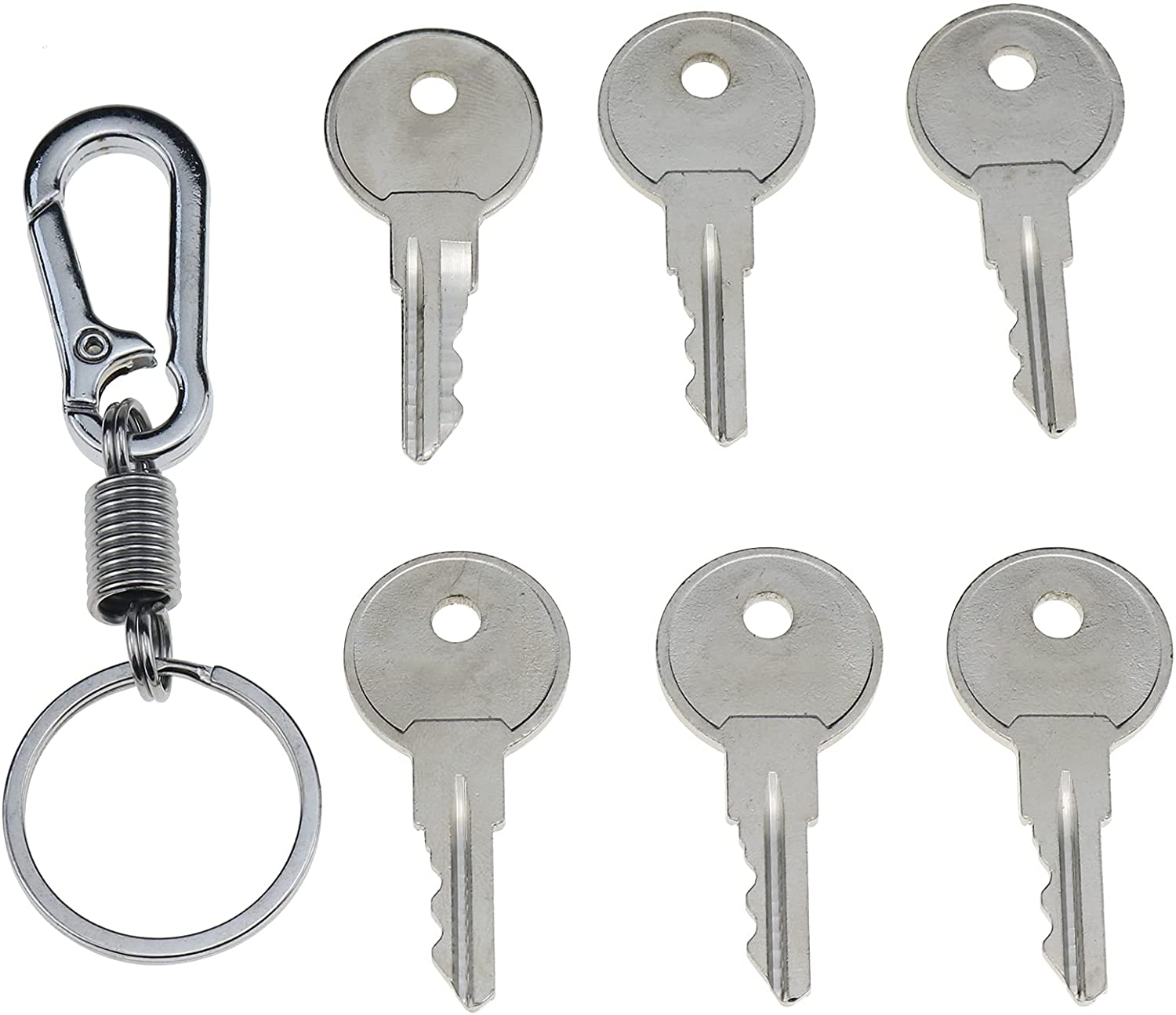 6X Universal Replacement Keys CH751 with Key Chain Fit for Multiple Locks RV Campers Doors T-Handles Pickup Shells Tool Boxes - KUDUPARTS