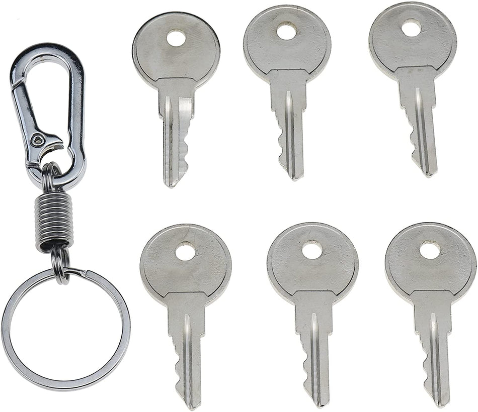 6X Universal Replacement Keys CH751 with Key Chain Fit for Multiple Locks RV Campers Doors T-Handles Pickup Shells Tool Boxes - KUDUPARTS