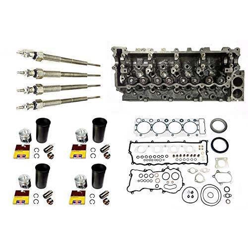 Cylinder Head W/Valves + Overhaul Gasket + Liner Kit + Glow Plugs For Isuzu 4.8L 4HE1 4HE1-TC - KUDUPARTS