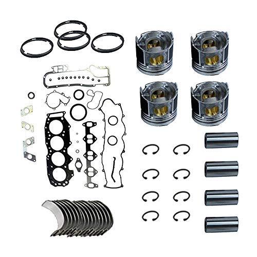 Gasket Set+Piston+Ring+Bearings+Washer for Perkins 404D-22 Genie S40 S45 S60 S60 - KUDUPARTS