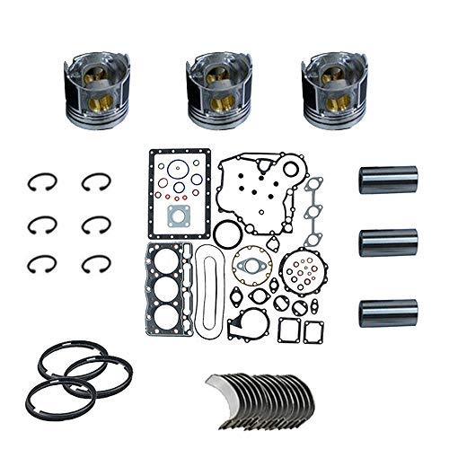 Gasket Set+Piston+Ring+Bearings+Washer for Yanmar 3TN84TL-RTBA Kobelco SK027 - KUDUPARTS