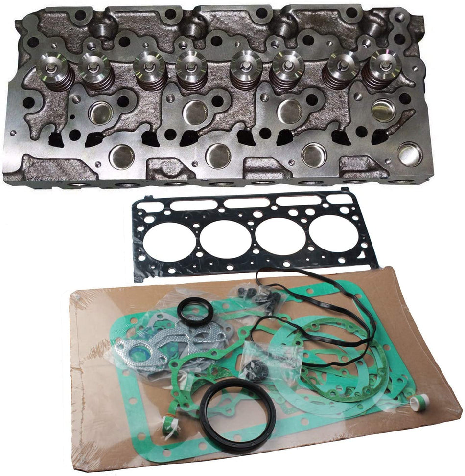 Complete Cylinder Head + Full Gasket Kit 15422-03040 15422-03044 6660966 6598127 for Kubota V1702 V1702T V1702-B V1702B V1702A Engine Bobcat 733 743 1600 3023 - KUDUPARTS