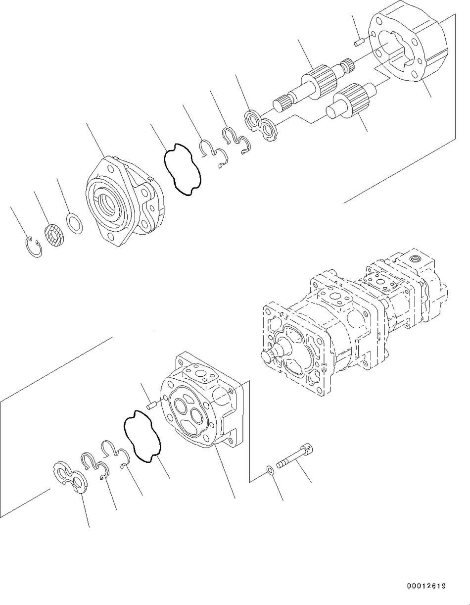 For Komatsu Loader WA200PZ-6 WA200-5 WA200-6 Pump Assy 705-22-34151 - KUDUPARTS