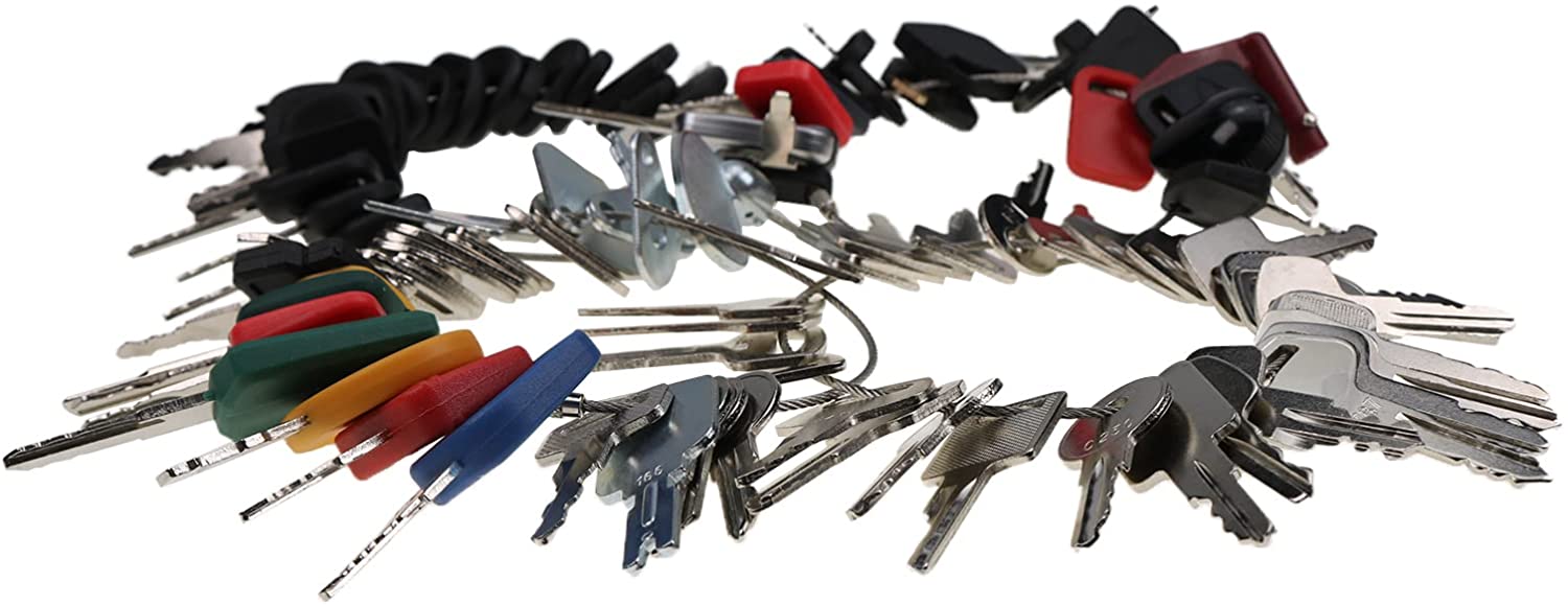 100 Key Set Compatible with Heavy Equipment Volvo John Deere Bobcat New Holland Komatsu and More - KUDUPARTS